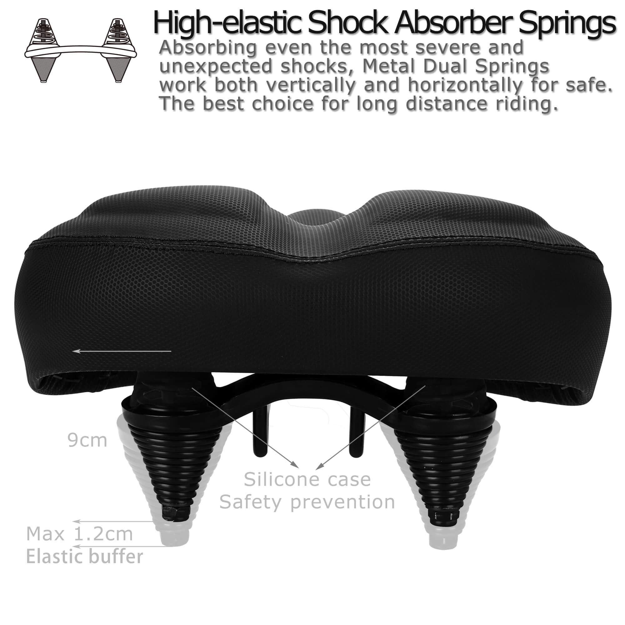 DAWAY C40 Oversized Bike Seat - Memory Foam Wide Bicycle Saddle