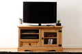 Seconique Corona Entertainment Unit in Distressed Waxed Pine/Glass - image 1