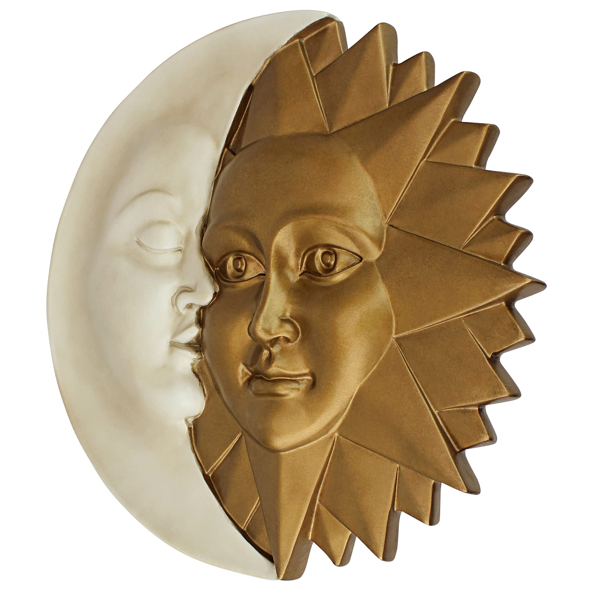 Design Toscano Sun and Moon Outdoor Wall Sculpture | Faux Gold & Ivory