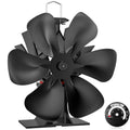 Signstek 6-Blade Heat Powered Wood Stove Fan with Thermometer