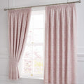 Dreams & Drapes Blossom Jacquard Lined Pencil Pleat Curtains - Blush Pink