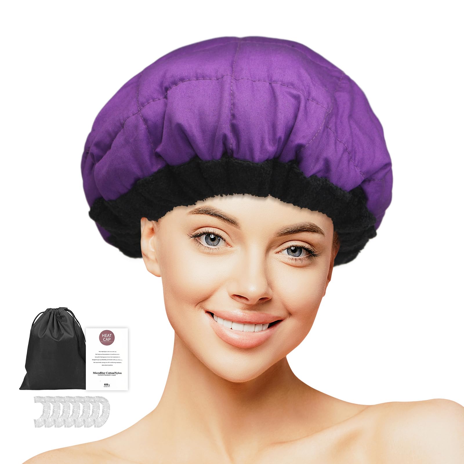 MQUPIN Deep Conditioning Heat Cap | Microwavable Flaxseed Thermal Hair Cap
