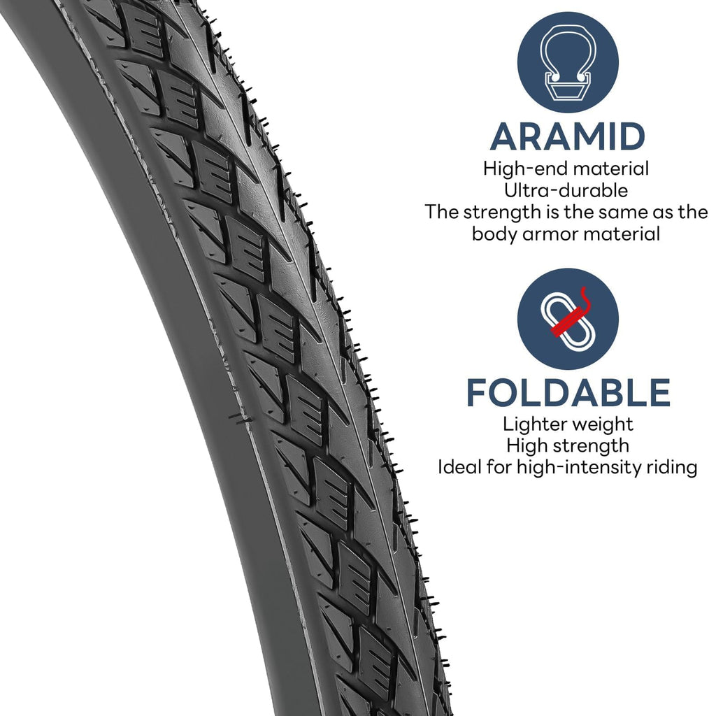YunSCM 26x1.50 Bike Tyres and Tubes Set | 60TPI Puncture Resistant 2-Pack