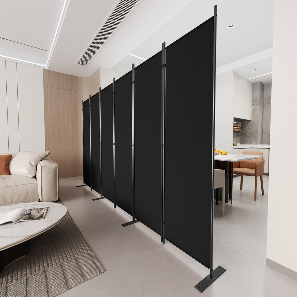 C-Hopetree 6-Panel Room Divider | 180cm Folding Privacy Screen - Black
