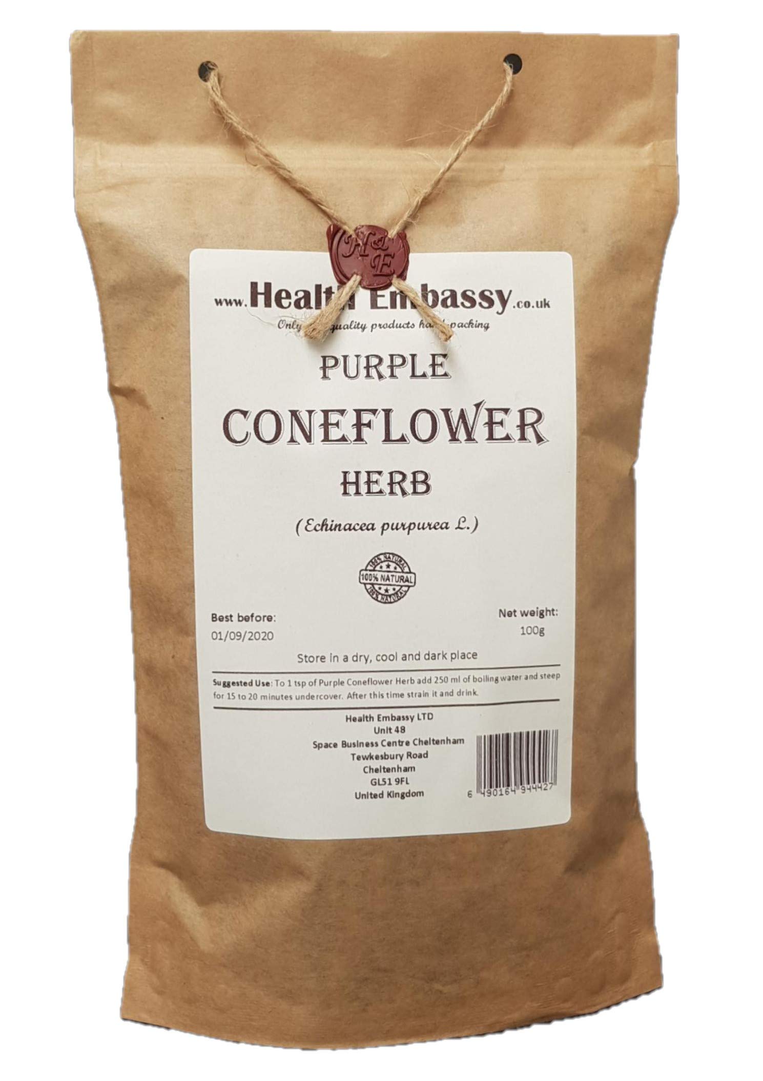 Echinacea Purpurea Herb - Health Embassy Purple Coneflower (100g)