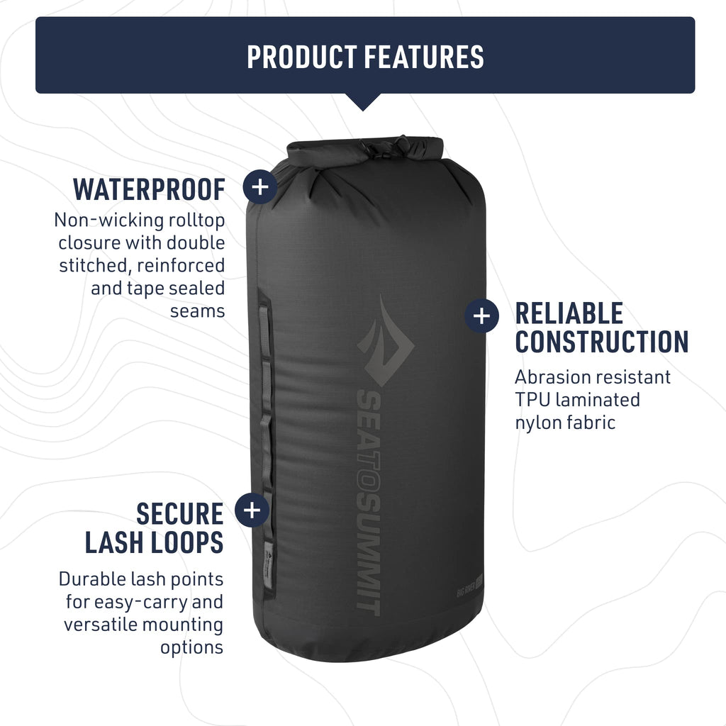 Sea to Summit Big River Dry Bag 5L – Waterproof 420D Nylon Roll-Top