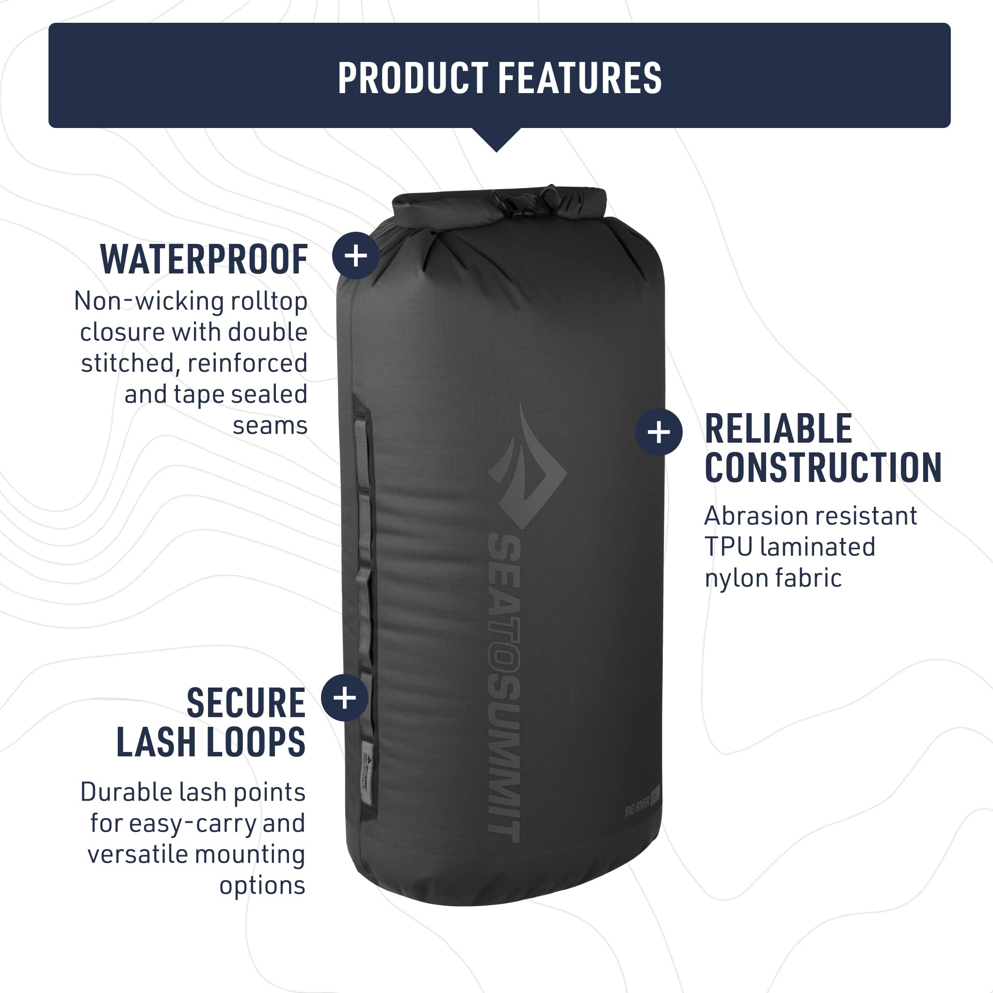 Sea to Summit Big River Dry Bag 5L – Waterproof 420D Nylon Roll-Top