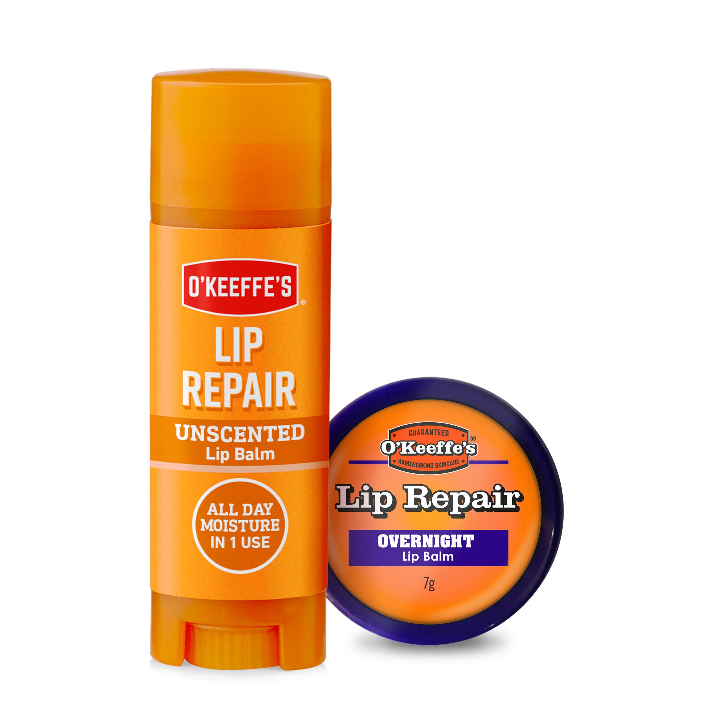 O'Keeffe's Lip Repair Balm & Overnight Treatment Twin Pack - Unscented