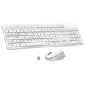 LeadsaiL Wireless Keyboard and Mouse Set | Full Size UK Layout - White