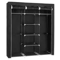 SONGMICS Folding Fabric Wardrobe | Portable Closet with 2 Rails - Black
