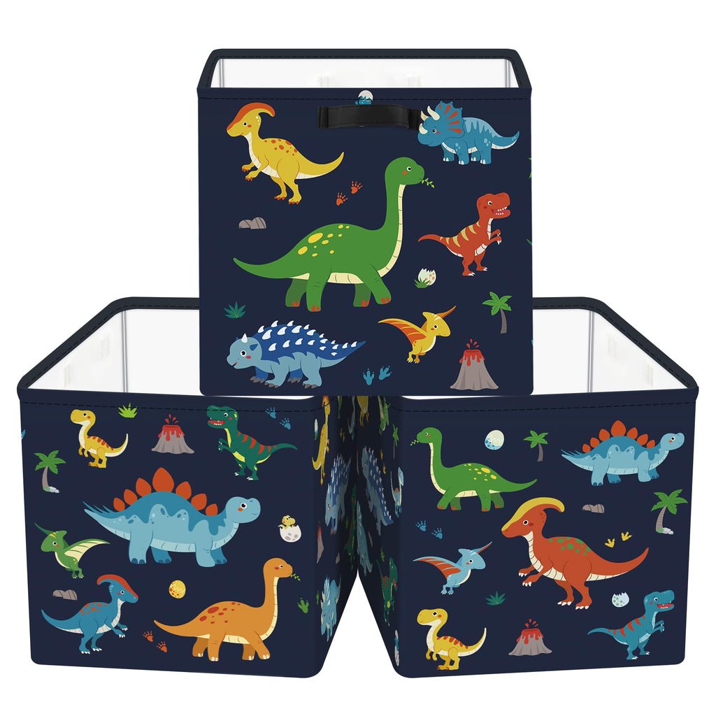 Clastyle 3 pcs Dinosaur Cube Storage Boxes for Shelves Kallax Boxes - image 1