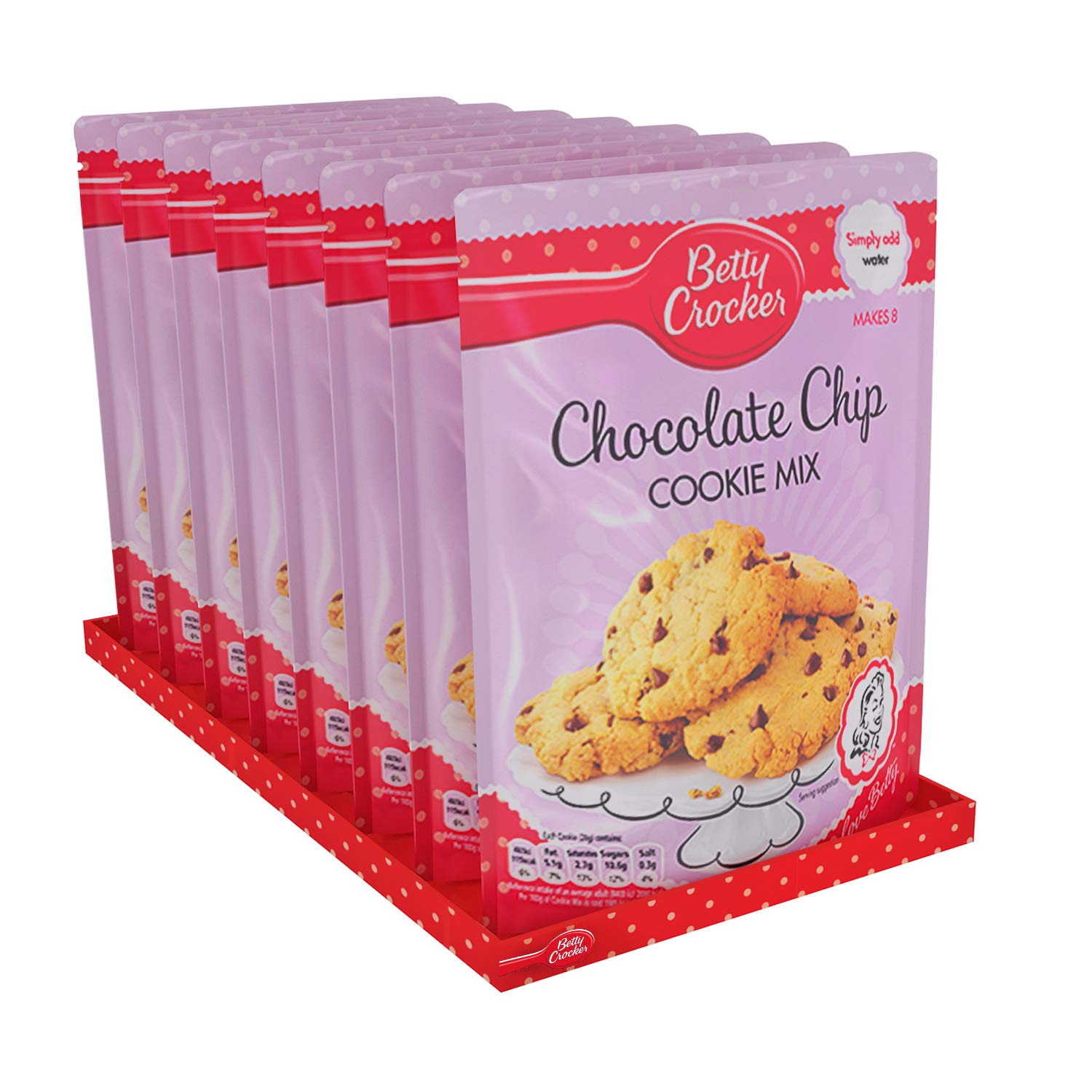 Betty Crocker Chocolate Chip Cookie Mix 200g - Easy Baking (Pack of 8)