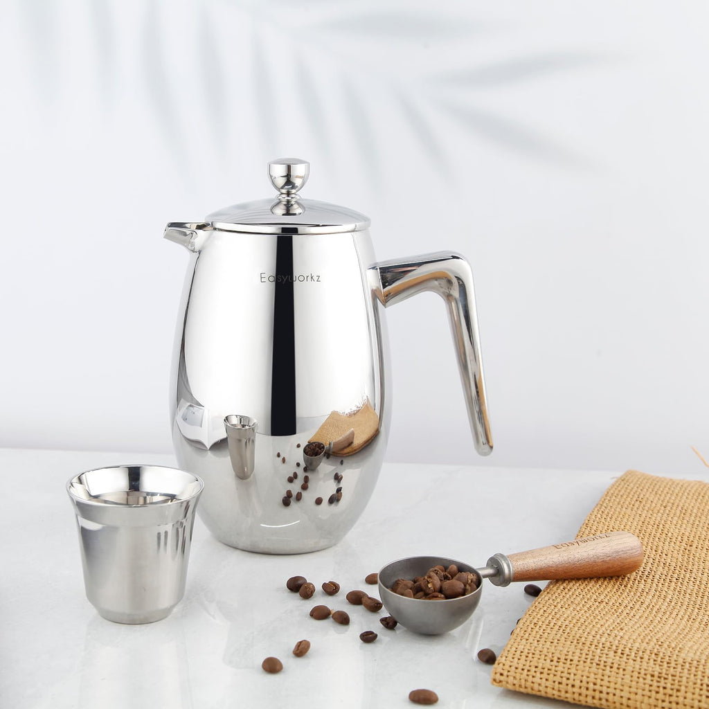 Easyworkz Nando French Press – 1000ml Insulated Stainless Steel Maker