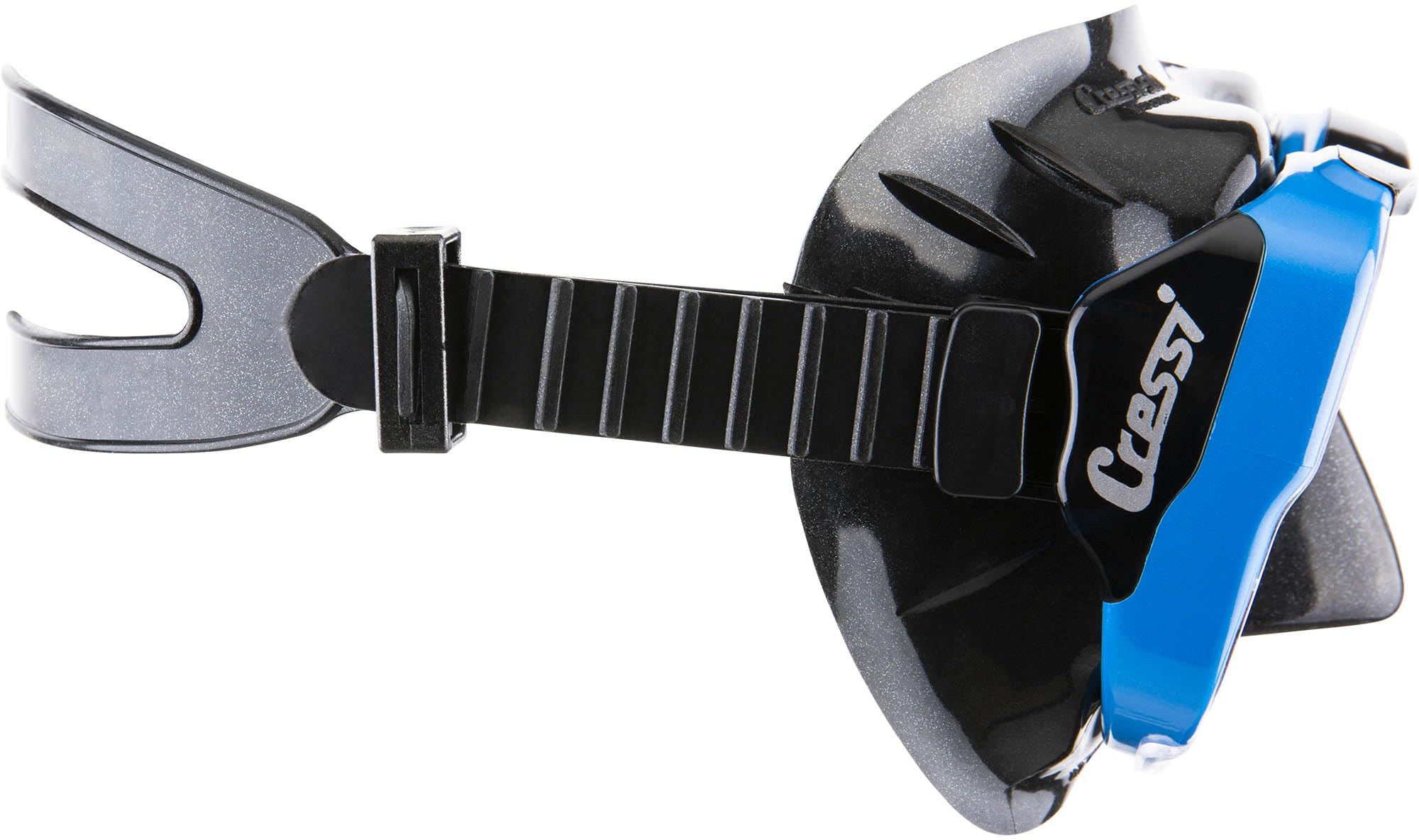 Cressi Big Eyes Diving Mask – Inclined Lenses for Snorkeling, Black/Blue