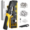 Proster RJ45 Pass Through Ethernet Crimp Tool Kit with 20 CAT7 Connectors