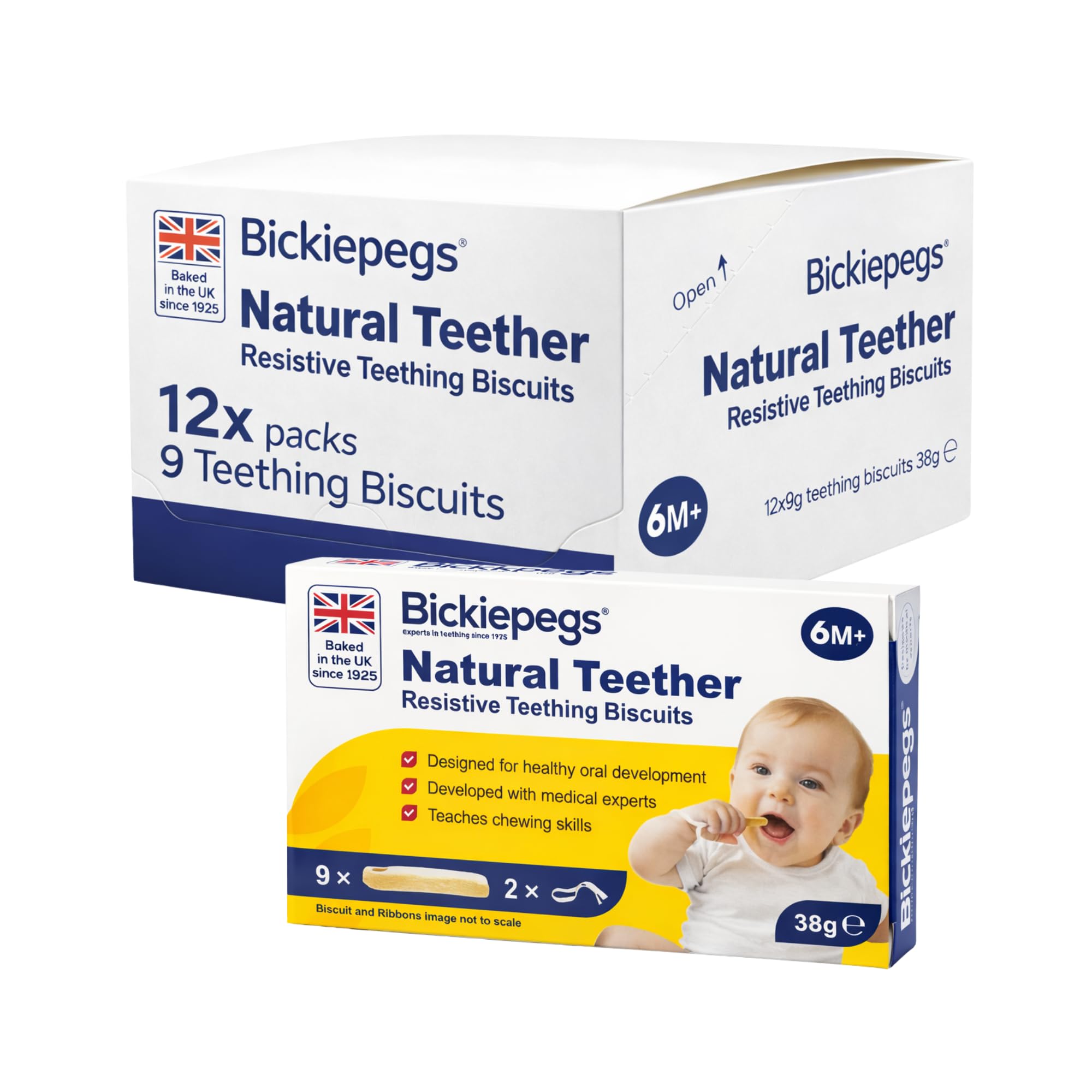 Bickiepegs Natural Teething Biscuits – Dairy-Free Rusks (12 Pack)