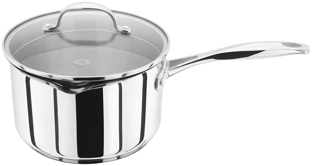 Stellar Profile Stainless Steel Draining Saucepan with Lid, 20cm 3.25L
