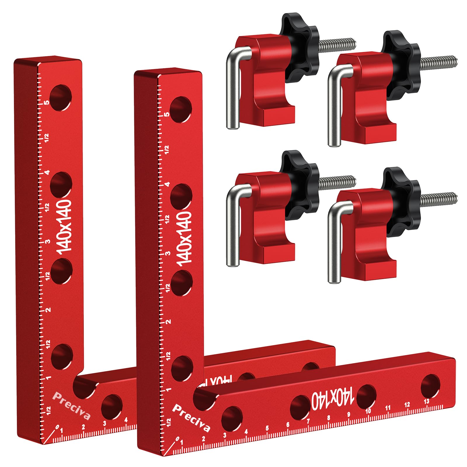 Preciva 90 Degree Right Angle Positioning Square Clamp - 2 Set Aluminum