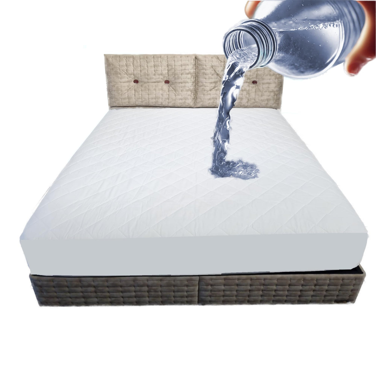 Cotton Mattress Protector White, 90 x 190 cm