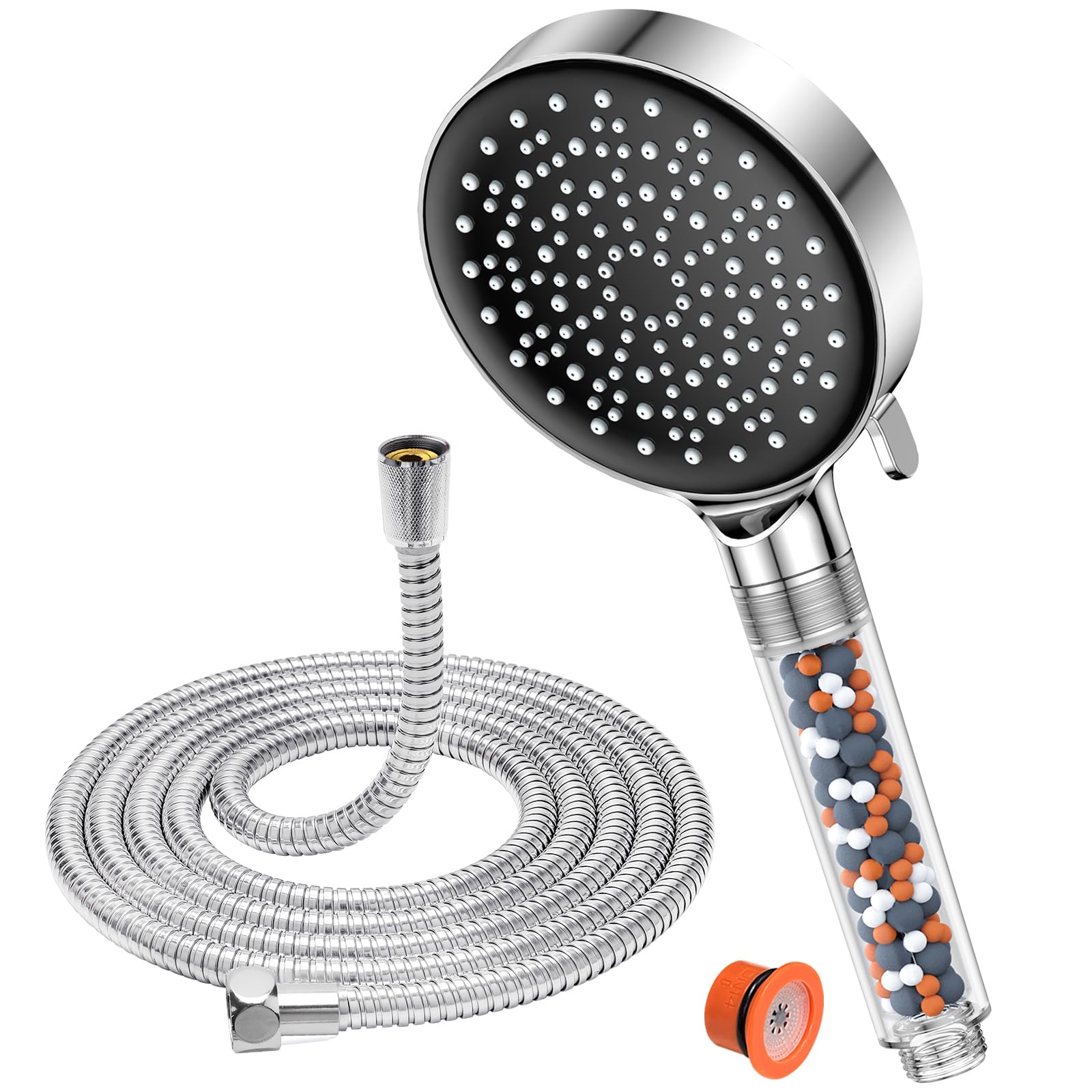 YEAUPE High Pressure Filtered Shower Head with 1.5M Hose - 6 Modes