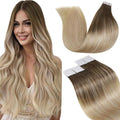 LaaVoo Remy Human Hair Tape in Extensions | Balayage Blonde Straight