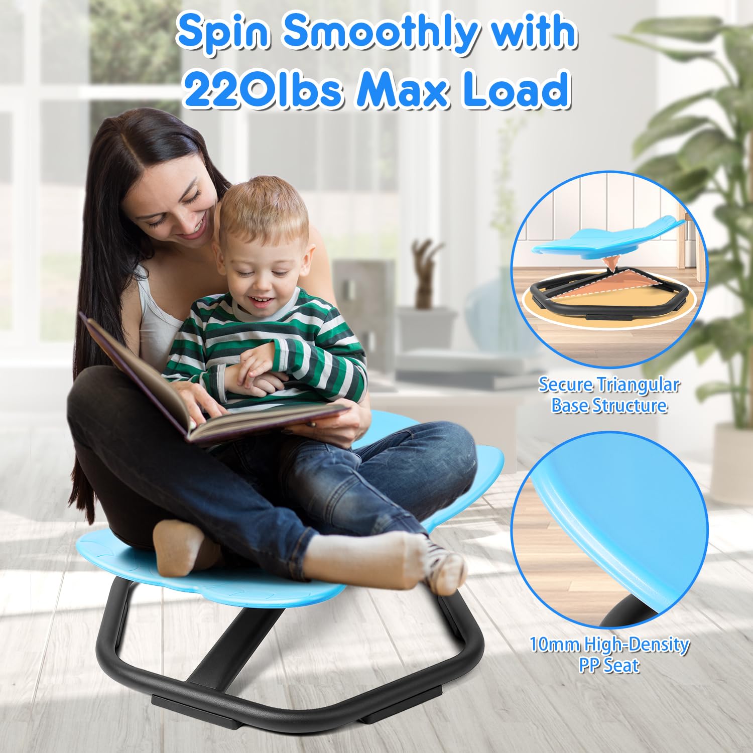 TERRAMUS Elephant Swivel Chair – 360 Sensory Sit and Spin Toy for Kids