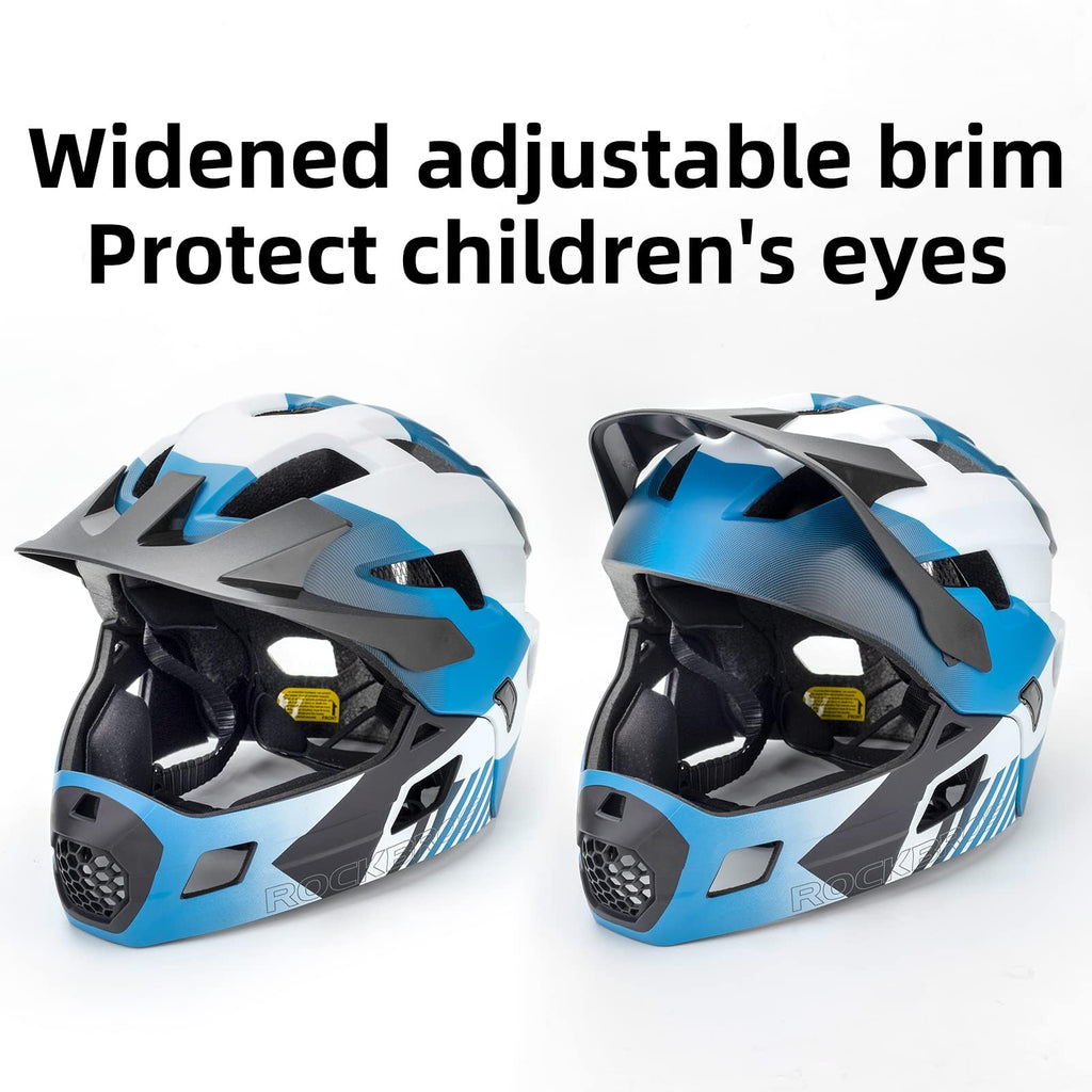 ROCKBROS Kids Full Face Bike Helmet | 2-in-1 Detachable Safety Gear