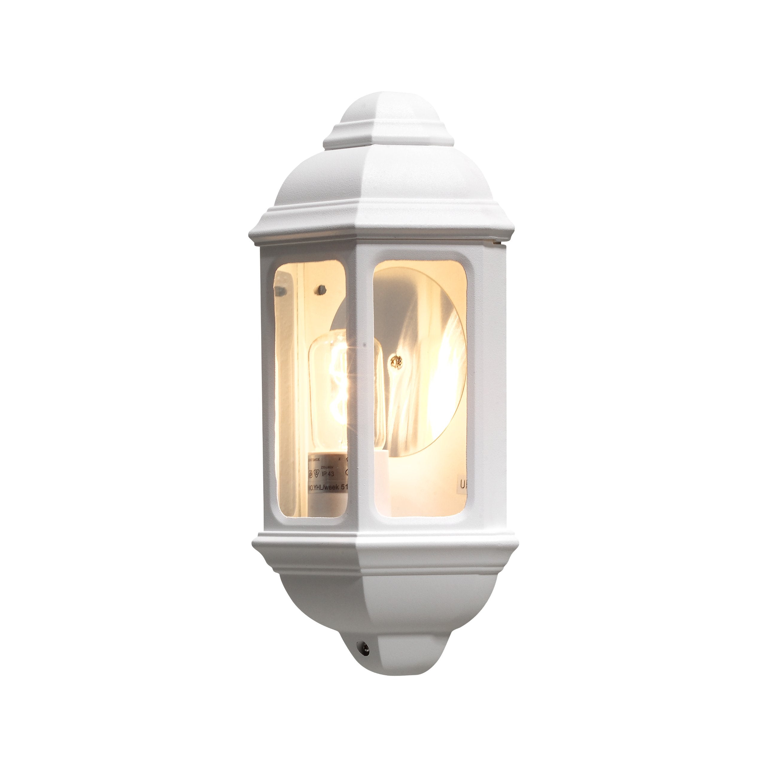 Konstsmide Cagliari Outdoor Wall Light – Matt White Aluminium & Glass