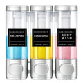 3 Chamber Shampoo and Conditioner Dispenser, Wall Mounted, 300 ml, Silver - image 1