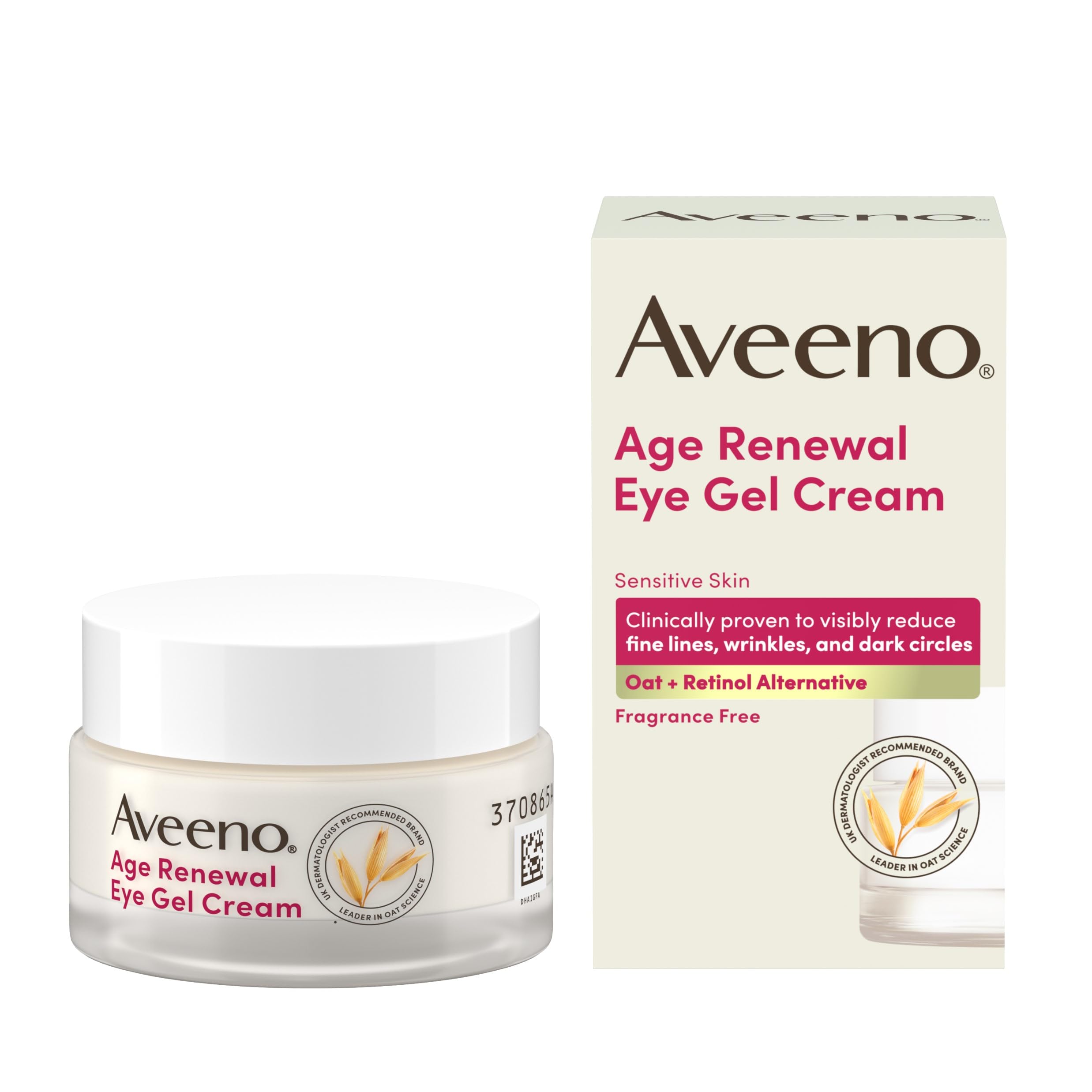 Aveeno Age Renewal Eye Gel Cream - 15ml Oat & Retinol Alternative