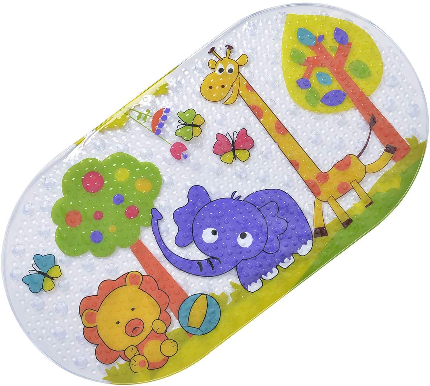 Jolof Store Kids Non-Slip Bath Mat – Cute Animal Pattern Rubber Tub Mat
