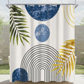 Jolof Store Shower Curtain – Blue Leaves Anti-Mould Polyester, 120x200cm