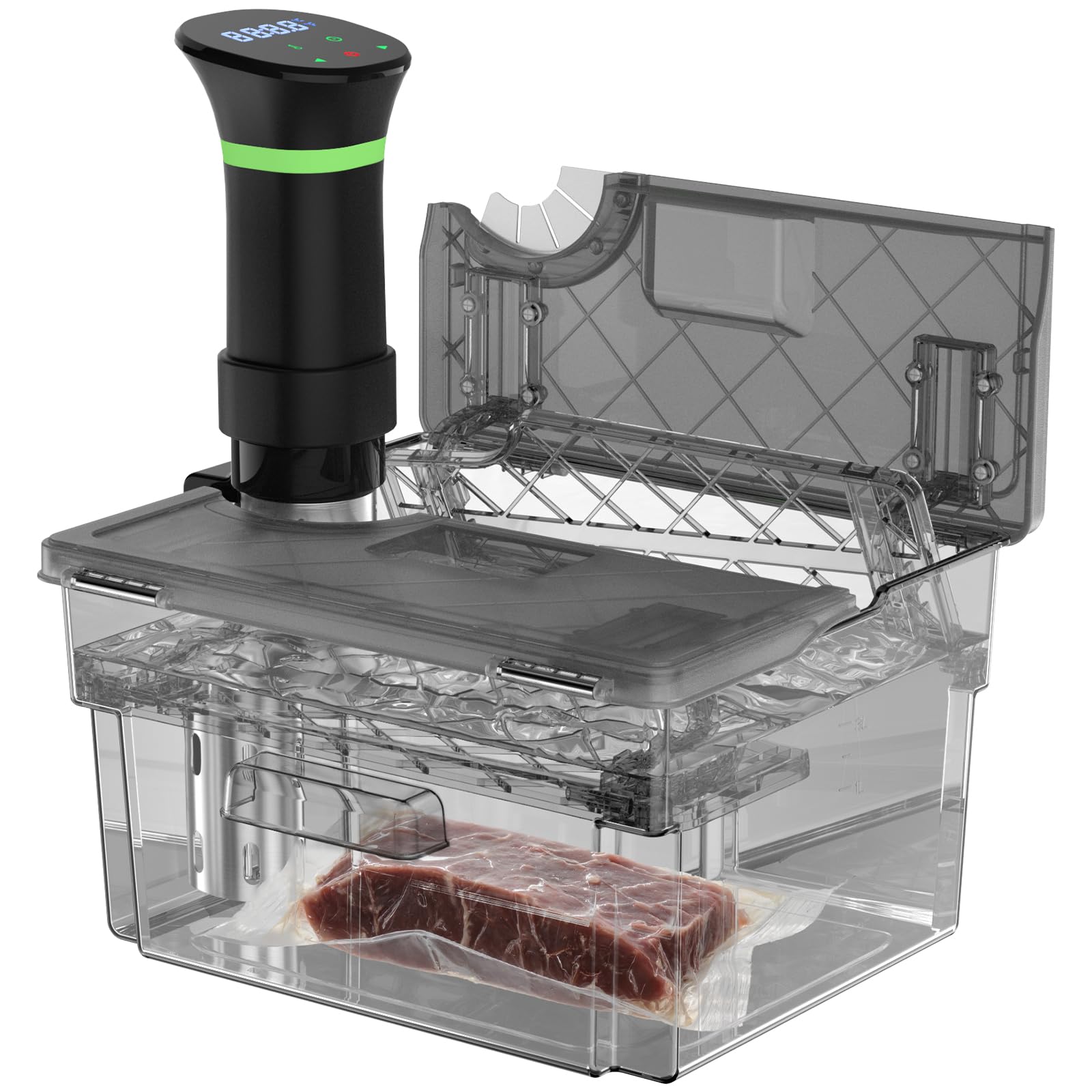 Jolof Store 11L Sous Vide Container with Integrated Lid and Rack – Grey