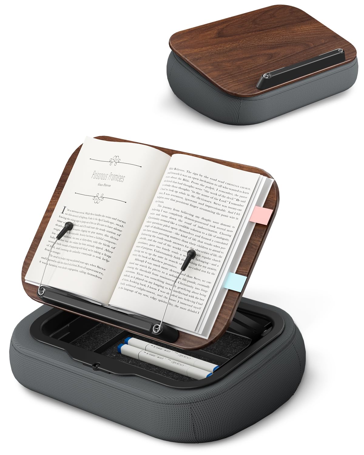 Viozon Book Holder Lap Desk | Beanbag Reading Pillow for Tablets