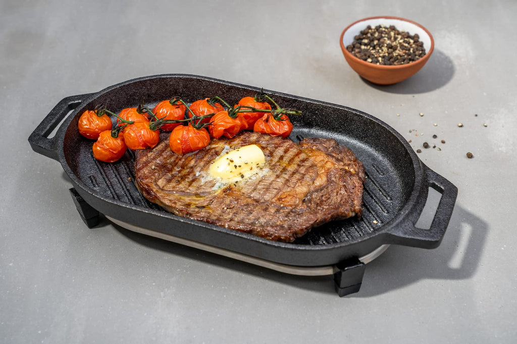Ooni Cast Iron Grizzler Pan – 31cm Griddle with Handle and Trivet