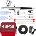 Omeyo Airbrush Kit with Compressor | 48 PSI Dual-Action & 3 Nozzle Sizes