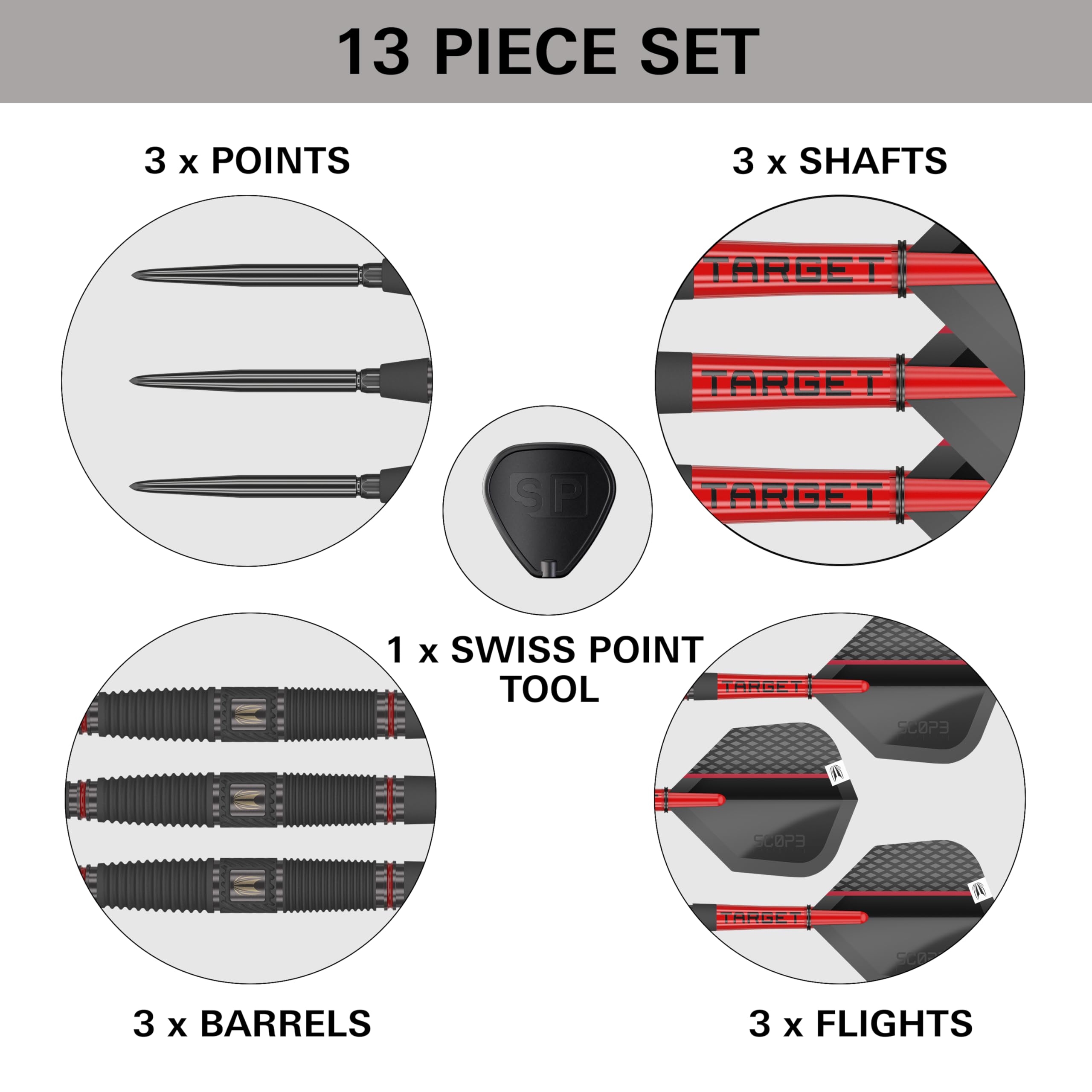 Target Darts Scope 04 Steel Tip Swiss Point Darts - 90% Tungsten 23g