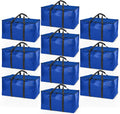 ClearSpace Heavy Duty Moving Bags or Storage Bins with Lids, Blue, 10 Pack