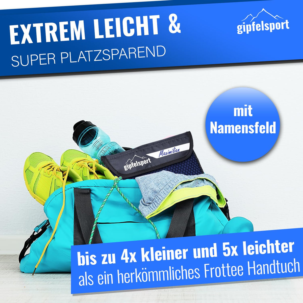 gipfelsport Microfibre Towel 1x XS50x30cm without bag Navy
