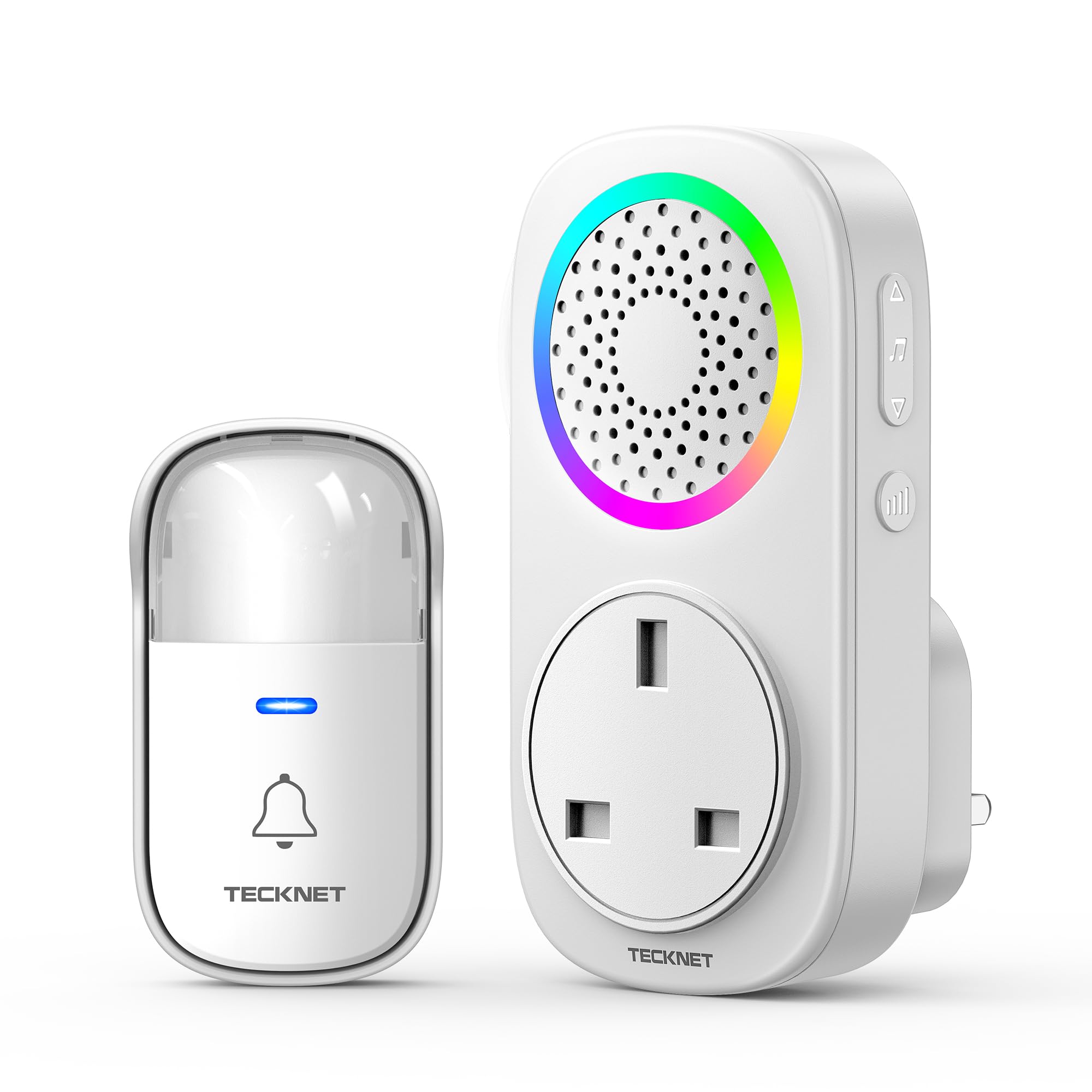 TECKNET Self-Powered Wireless Doorbell | RGB Light & IP65 Waterproof