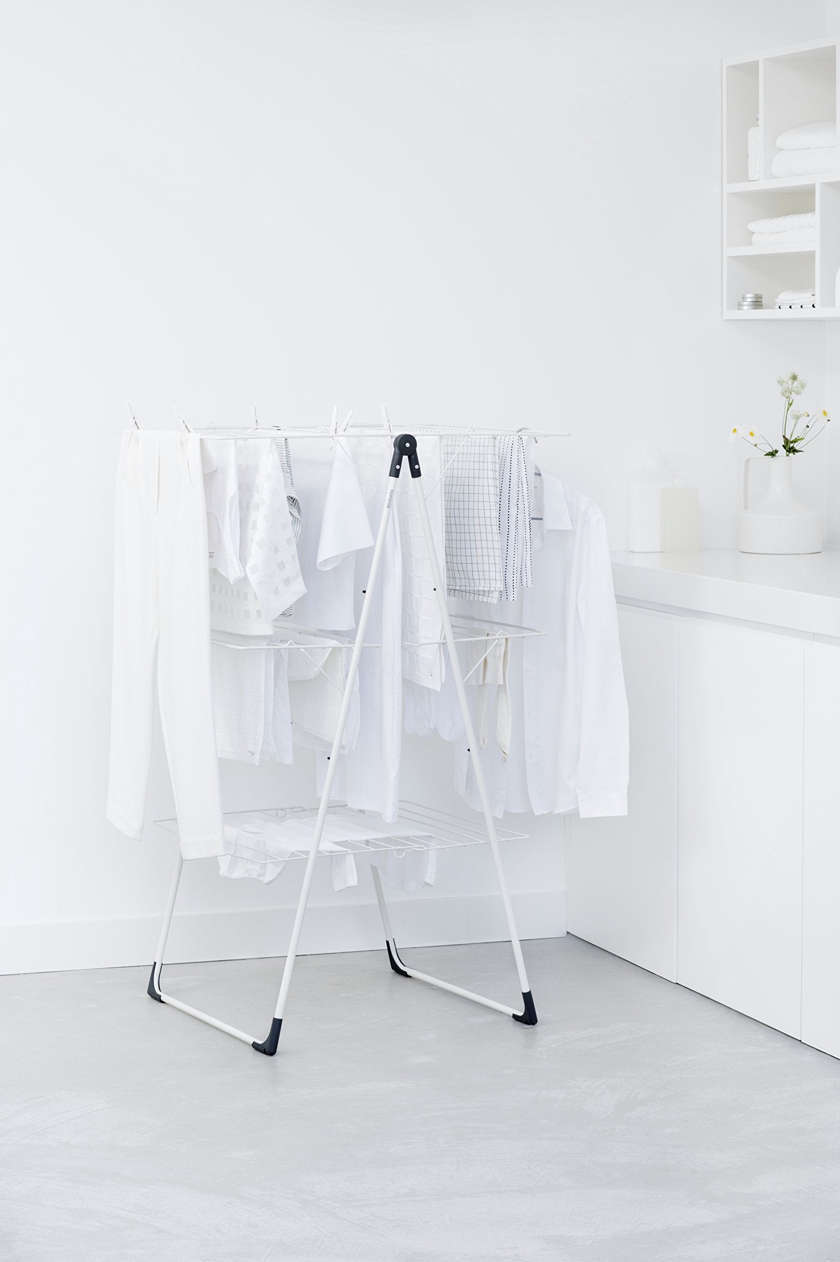 Brabantia Tower Drying Rack – 23m Foldable Laundry Stand in Ivory