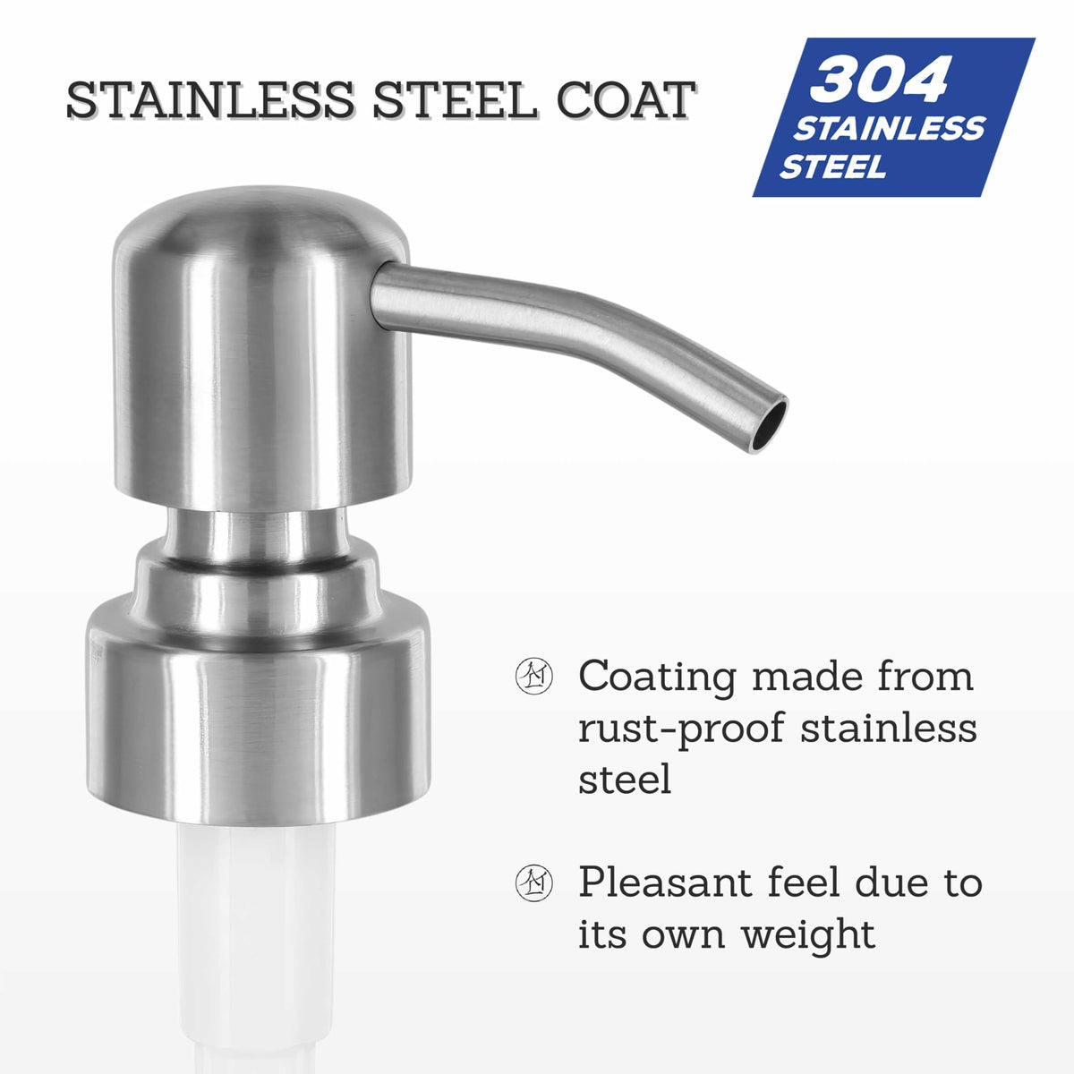 ALTGLAS Stainless Steel Soap Dispenser Pump 'Zagreb' for 28mm Thread Neck - image 3