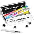 Shuttle Art Metallic Watercolour Paint Set - 24 Glitter Colours with Pad