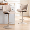 YOUNUOKE Bar Stools Set of 2, Adjustable Breakfast Bar Stools, All Khaki - image 1