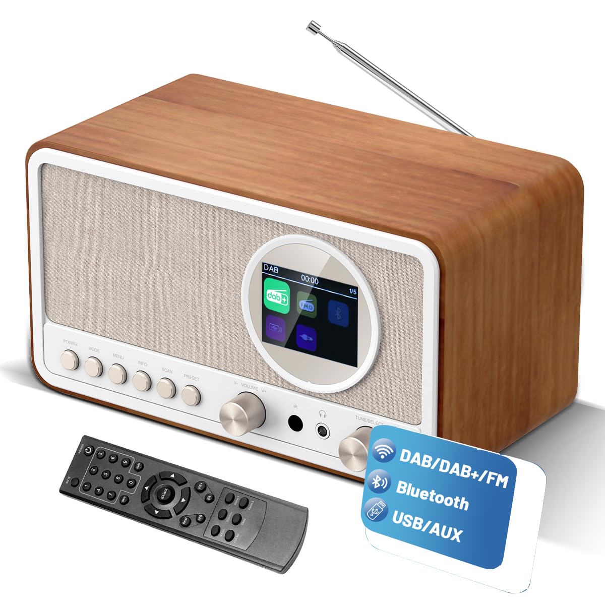 Vintage DAB/DAB+ Digital Radio – Retro Bluetooth Speaker
