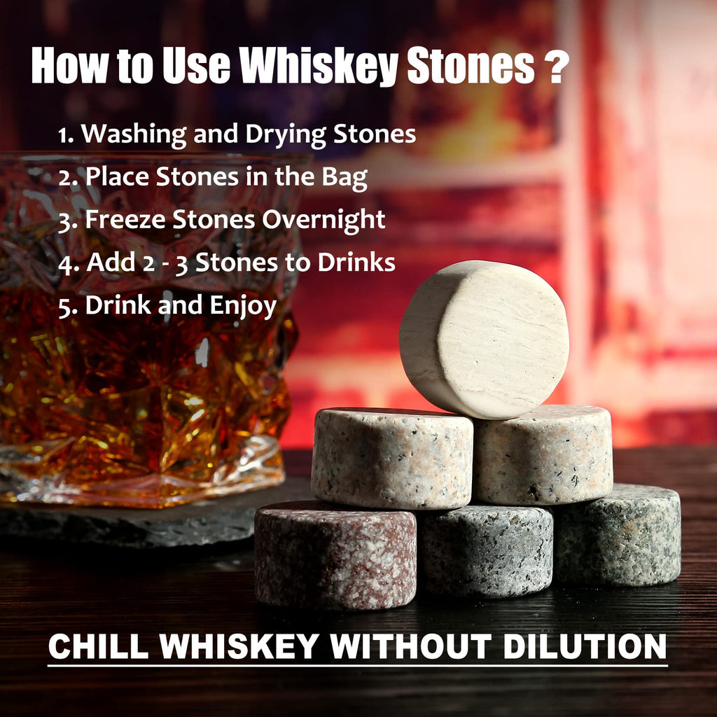 Whiskey Stones and Glasses Gift Set – Granite Chilling Rocks