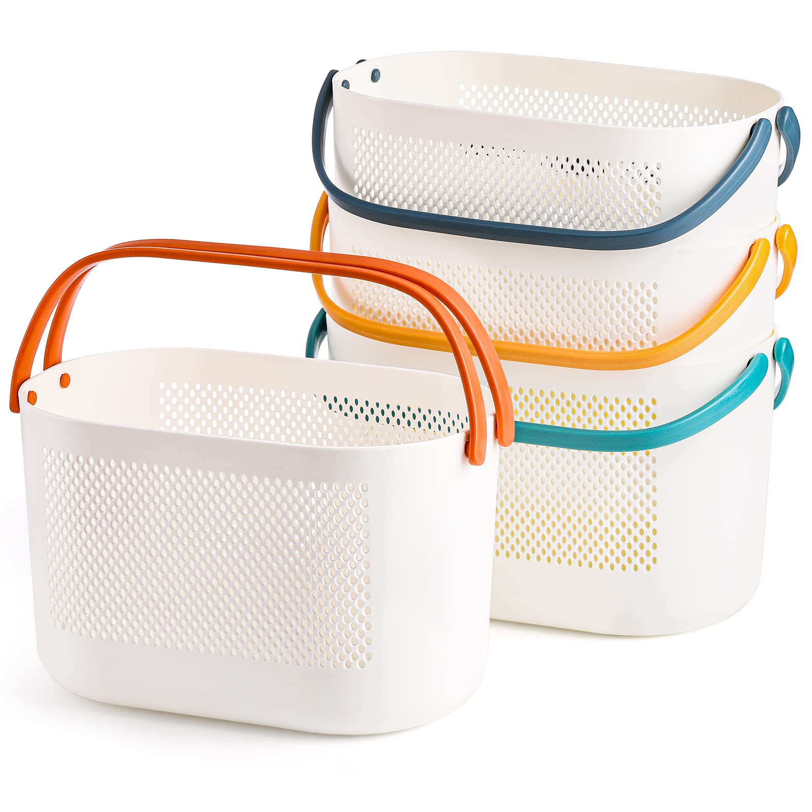AVLA Portable Shower Caddy Basket - 4 Pack Plastic Storage with Handles