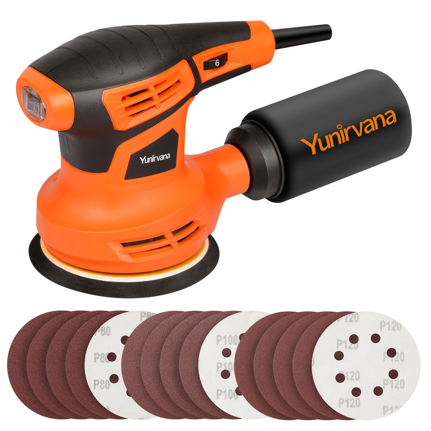 Yunirvana Random Orbit Sander – 280W 6-Speed Electric Sanding Machine