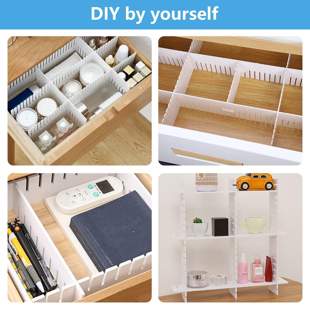 Tomoyuki 24pcs Drawer Dividers Adjustable, Drawer Organiser - White - image 3