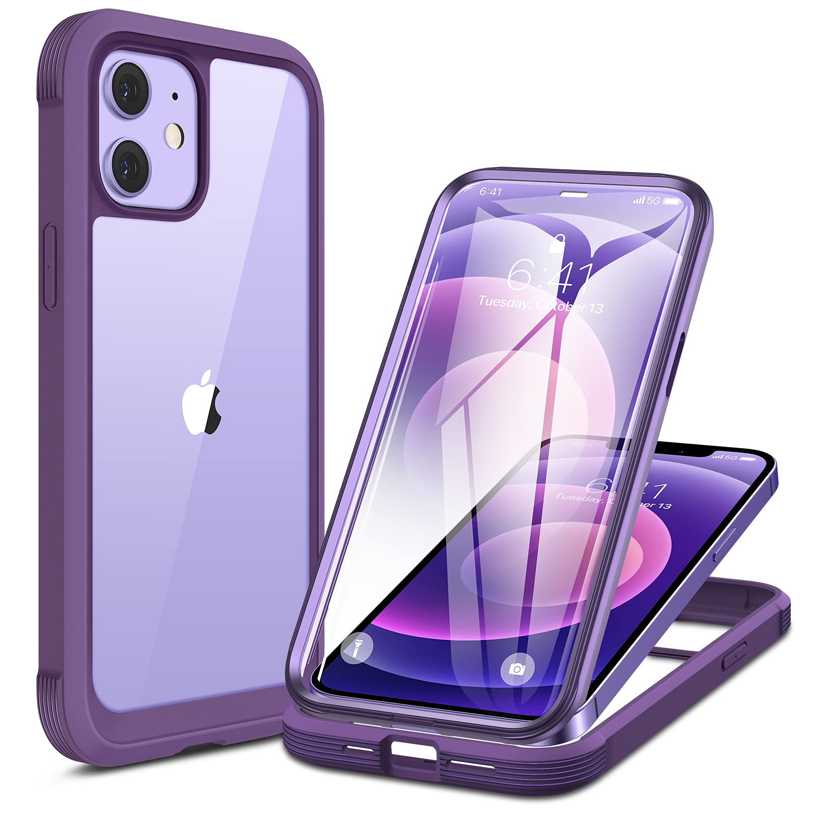 Miracase iPhone 12 / 12 Pro Case | Full Body Bumper with Screen Protector